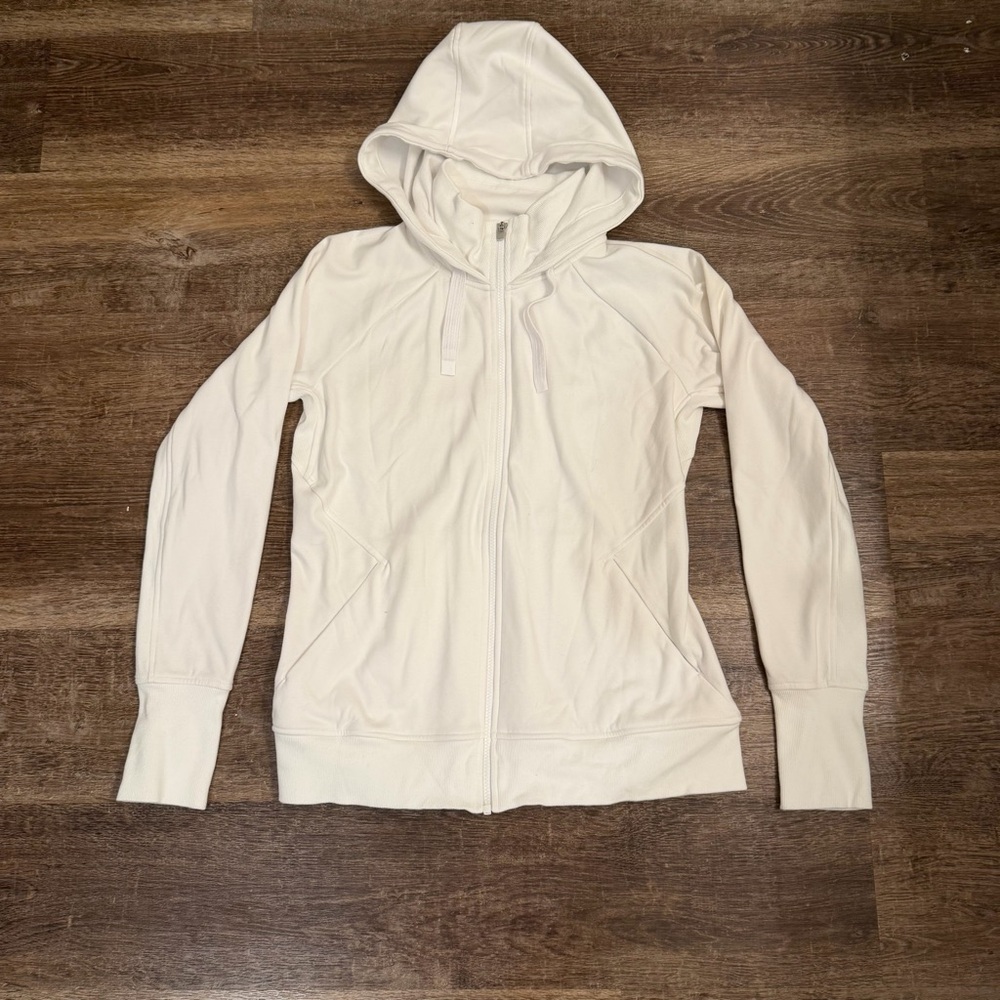 Athleta White Zip-Up Hoodie